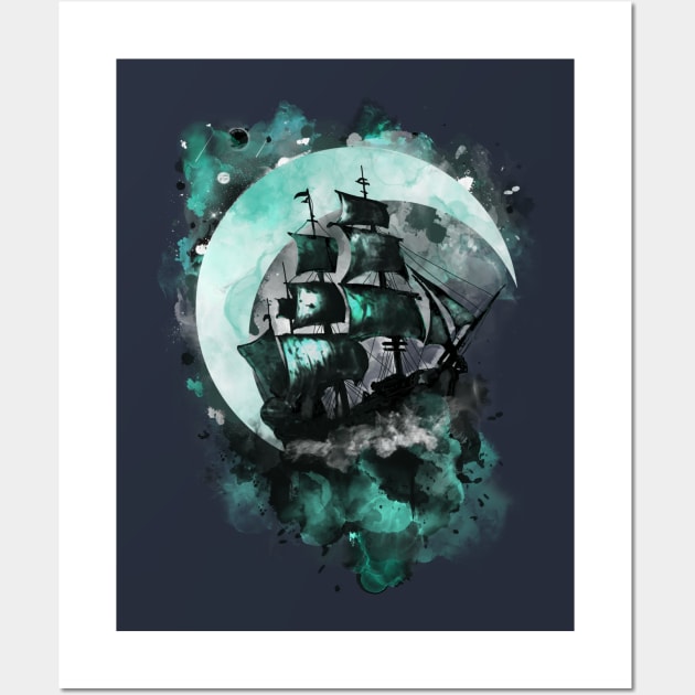 Sail Through the Moon Wall Art by PixelSamuel